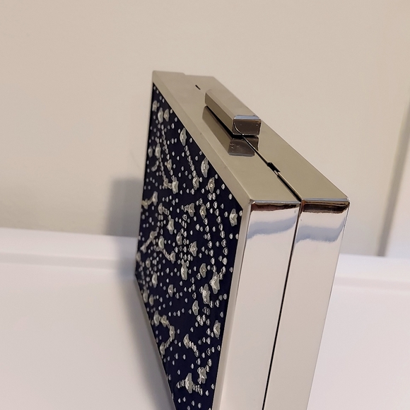 INC Nadia Celestial Clutch NavySilver Handbag SALE - Picture 6 of 12